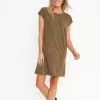 Project Social T Wave Washed Dress Army