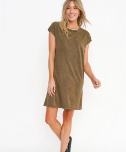 Project Social T Wave Washed Dress Army
