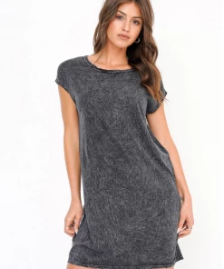 Project Social T Wave Washed Dress Black