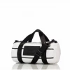 Aloha Collection Pinstripe Mini Duffle Black On White