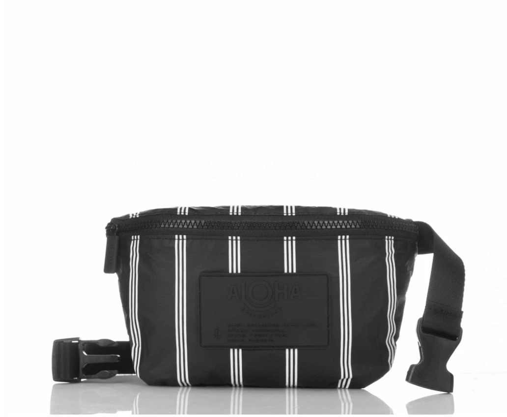 Aloha Collection White On Black Charter Hip Pack 3 Aloha Collection White On Black Charter Hip Pack