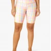 Beyond Yoga High Waisted Biker Short Pastel Gingham