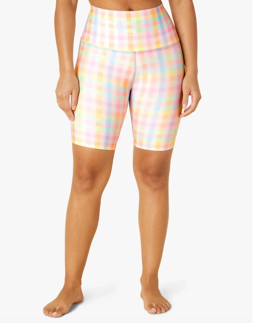 Beyond Yoga High Waisted Biker Short Pastel Gingham 3 Beyond Yoga High Waisted Biker Short Pastel Gingham