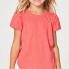 Chaser Jersey Ruffle Puff Sleeve Tee Pink Lemonade
