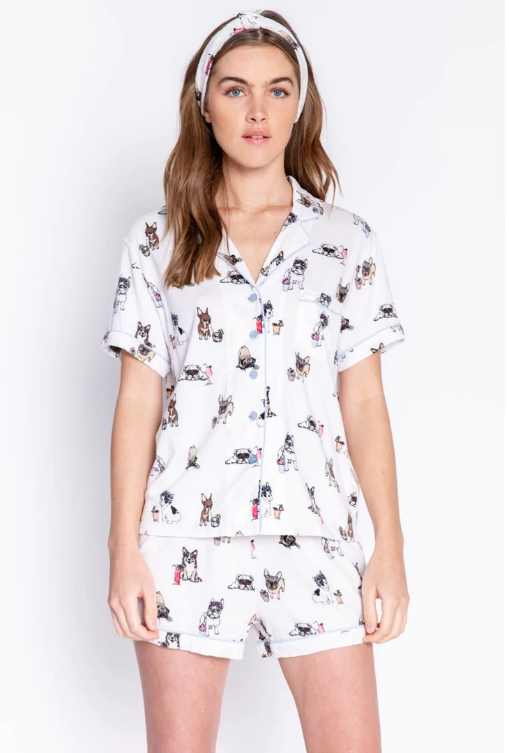 P.J. Salvage PJ Set Playful Prints White 3 P.J. Salvage PJ Set Playful Prints White