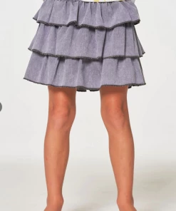 Chaser Coastal Tiered Ruffle Skort Mineral Wash