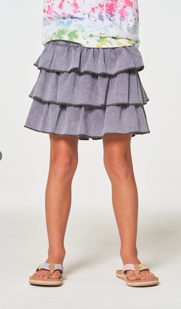 Chaser Coastal Tiered Ruffle Skort Mineral Wash 3 Chaser Coastal Tiered Ruffle Skort Mineral Wash