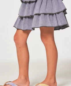 Chaser Coastal Tiered Ruffle Skort Mineral Wash