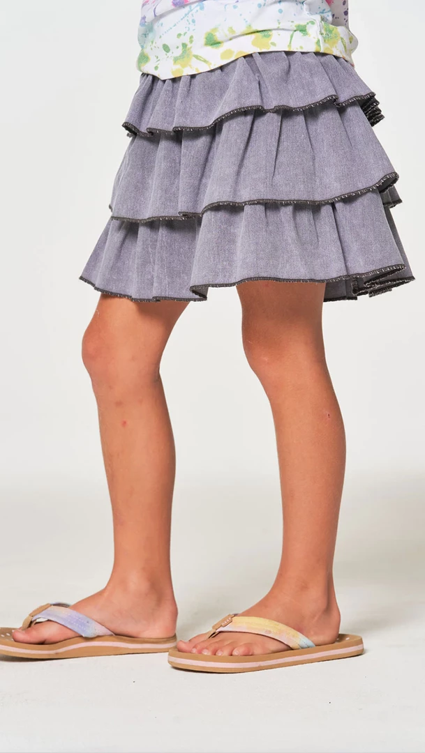 Chaser Coastal Tiered Ruffle Skort Mineral Wash 4 Chaser Coastal Tiered Ruffle Skort Mineral Wash