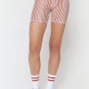 Spiritual Gangster Intent High Wasited Biker Short Amore Stripe Print