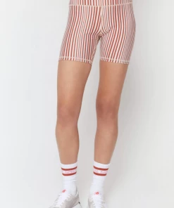 Spiritual Gangster Intent High Wasited Biker Short Amore Stripe Print