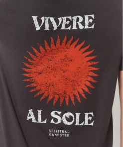 Spiritual Gangster Vivere V Neck Tee Vintage Black