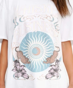 Project Social T Whiskey Business Oversized Tee White