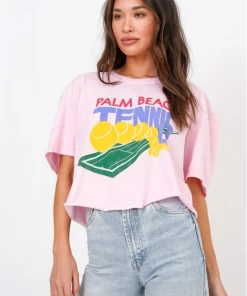 Project Social T Palm Beach Tennis Cropped Tee Alanna Pink