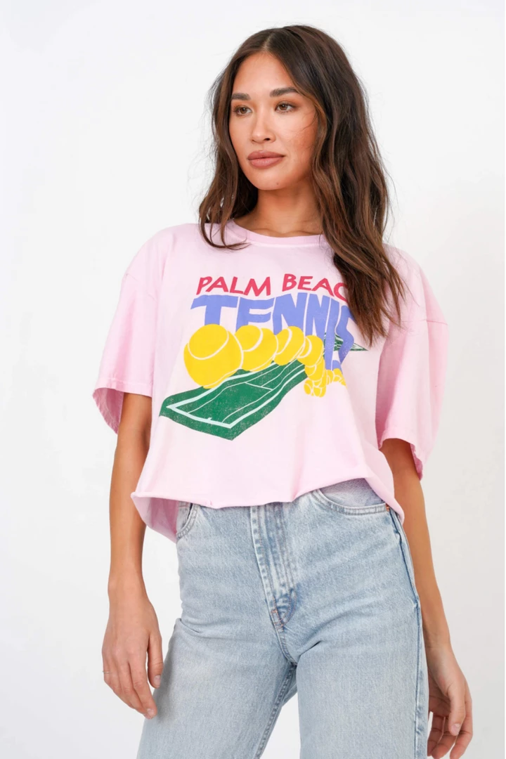 Project Social T Palm Beach Tennis Cropped Tee Alanna Pink 3 Project Social T Palm Beach Tennis Cropped Tee Alanna Pink
