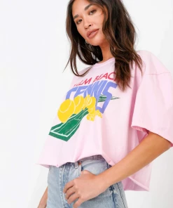Project Social T Palm Beach Tennis Cropped Tee Alanna Pink 7 Project Social T Palm Beach Tennis Cropped Tee Alanna Pink