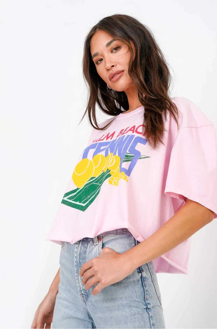 Project Social T Palm Beach Tennis Cropped Tee Alanna Pink 5 Project Social T Palm Beach Tennis Cropped Tee Alanna Pink