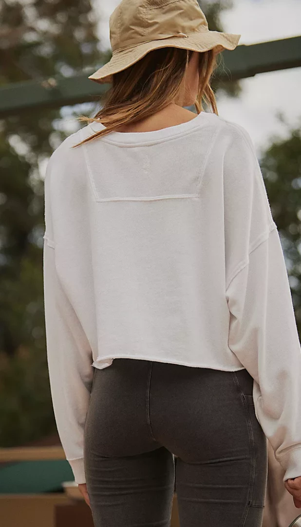 Free People Free People Movement Cut It Out Sweat Top White 4 Free People Free People Movement Cut It Out Sweat Top White