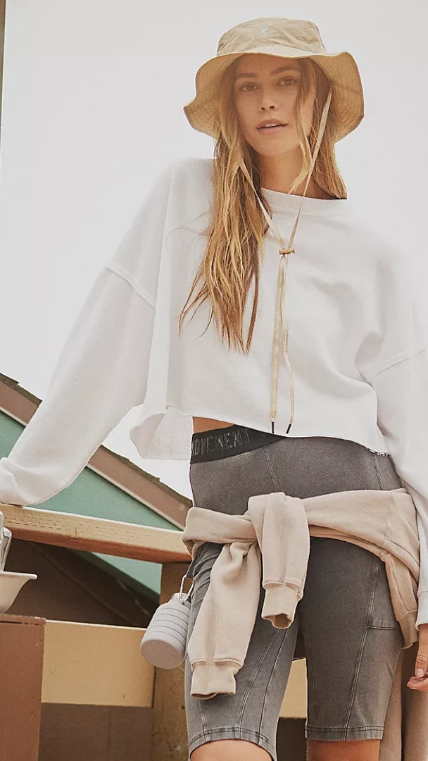 Free People Free People Movement Cut It Out Sweat Top White 3 Free People Free People Movement Cut It Out Sweat Top White