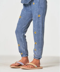 Chaser Girls Sunshine Day Cozy Knit Lounge Pant Denim Mineral Wash 7 Chaser Girls Sunshine Day Cozy Knit Lounge Pant Denim Mineral Wash