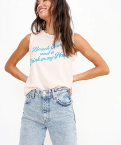 Project Social T Drink In Hand Tank Creole Pink