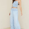 Bella Dahl Smocked Wide Leg Crop Riviera Wash