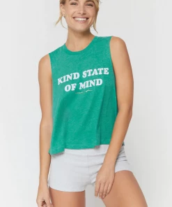 Spiritual Gangster Kind Crop Tank Heather Verde