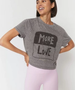 Spiritual Gangster More Love Crop Tee Heather Grey