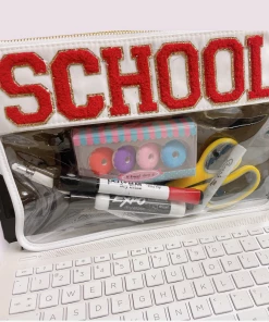 Beauty Stash School Pouch White New Arrivals