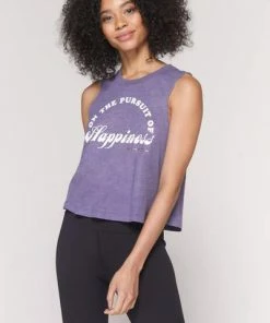 Spiritual Gangster Happiness Crop Tank Twilight