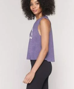 Spiritual Gangster Happiness Crop Tank Twilight
