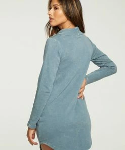 Chaser French Terry Dress Denim Wash