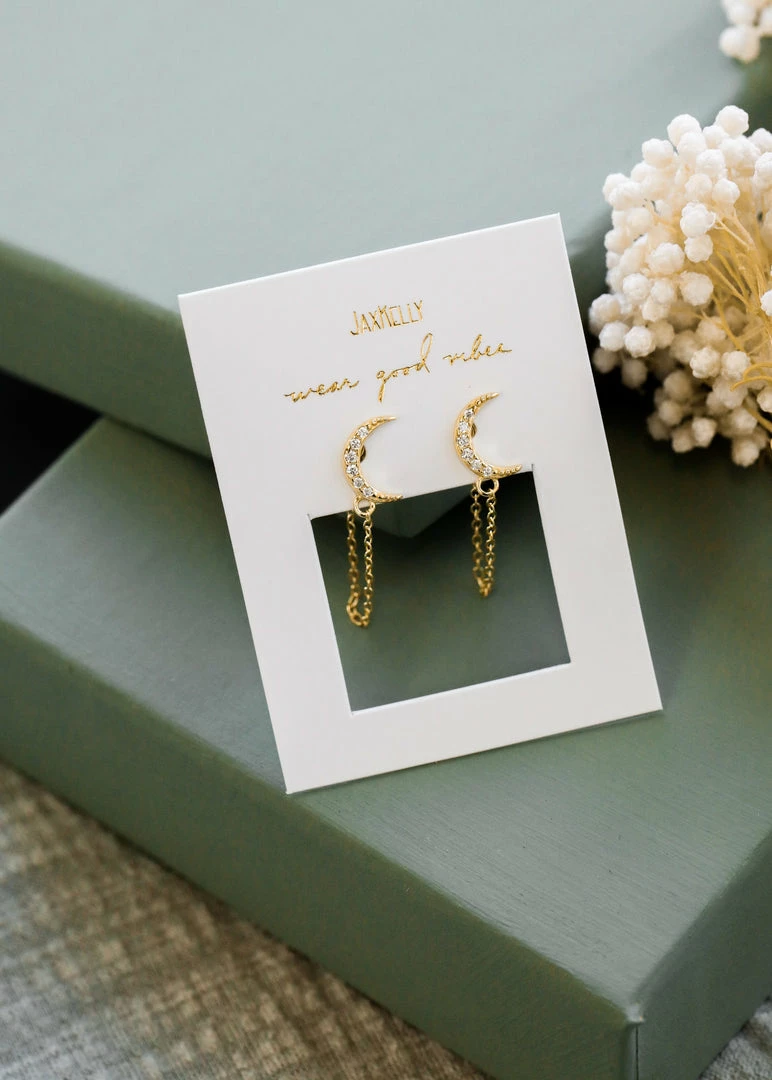 JaxKelly Moon Chain Huggie 3 JaxKelly Moon Chain Huggie