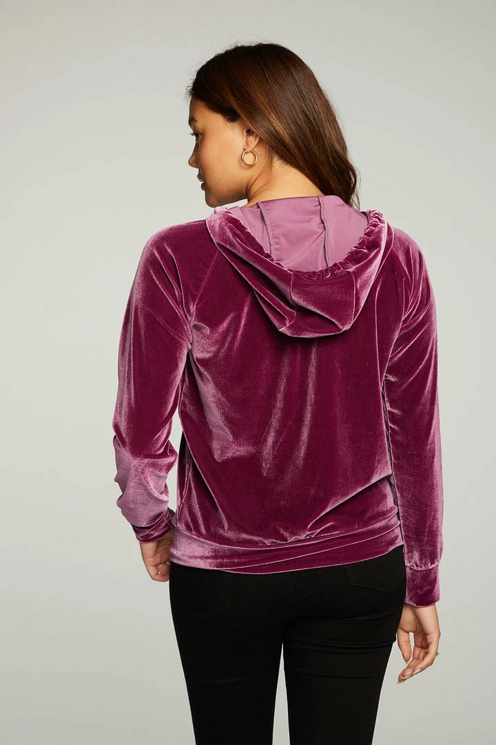 Chaser Velvet Zip Up Plum 4 Chaser Velvet Zip Up Plum